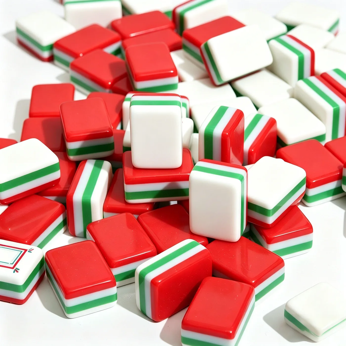 Christmas Gift Festive Red American Mahjong Custom detail