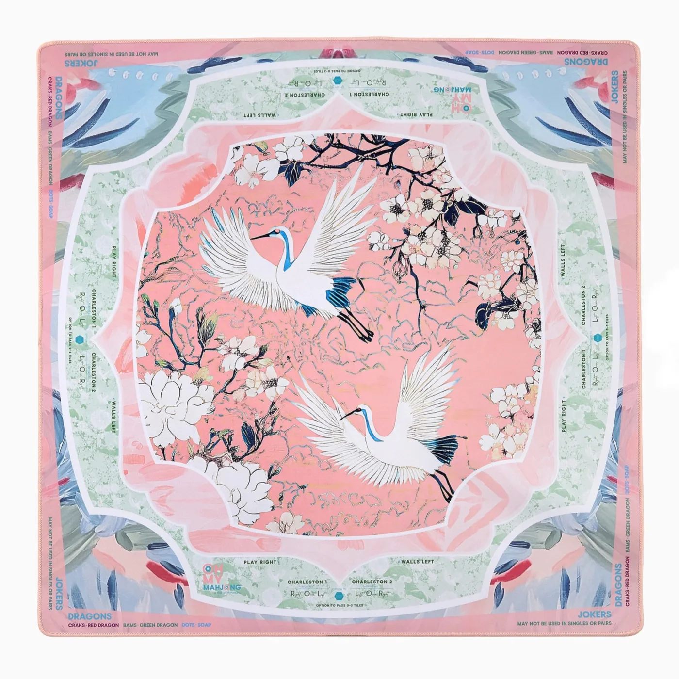 Preppy Style Equestrian Mahjong Mat 31.5" Luxury S detail