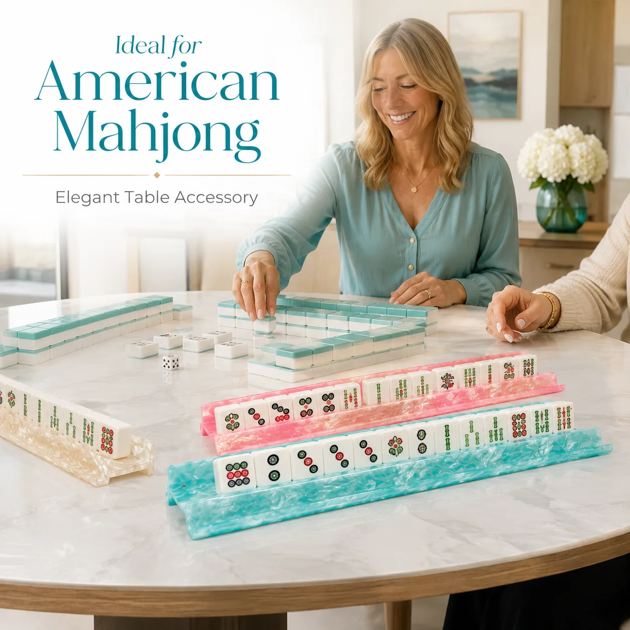 Luxury Magnetic Pusher High-Quality Acrylic Mahjong Rack - Set of 4 - Excellent Gift Choice for American Mahjong Multiple Sizes