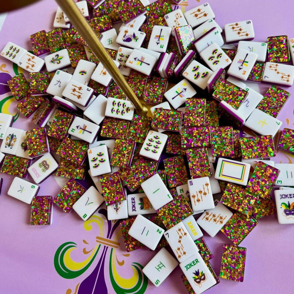 Carnival Flash American Mardi Gras Mahjong Set Fes detail