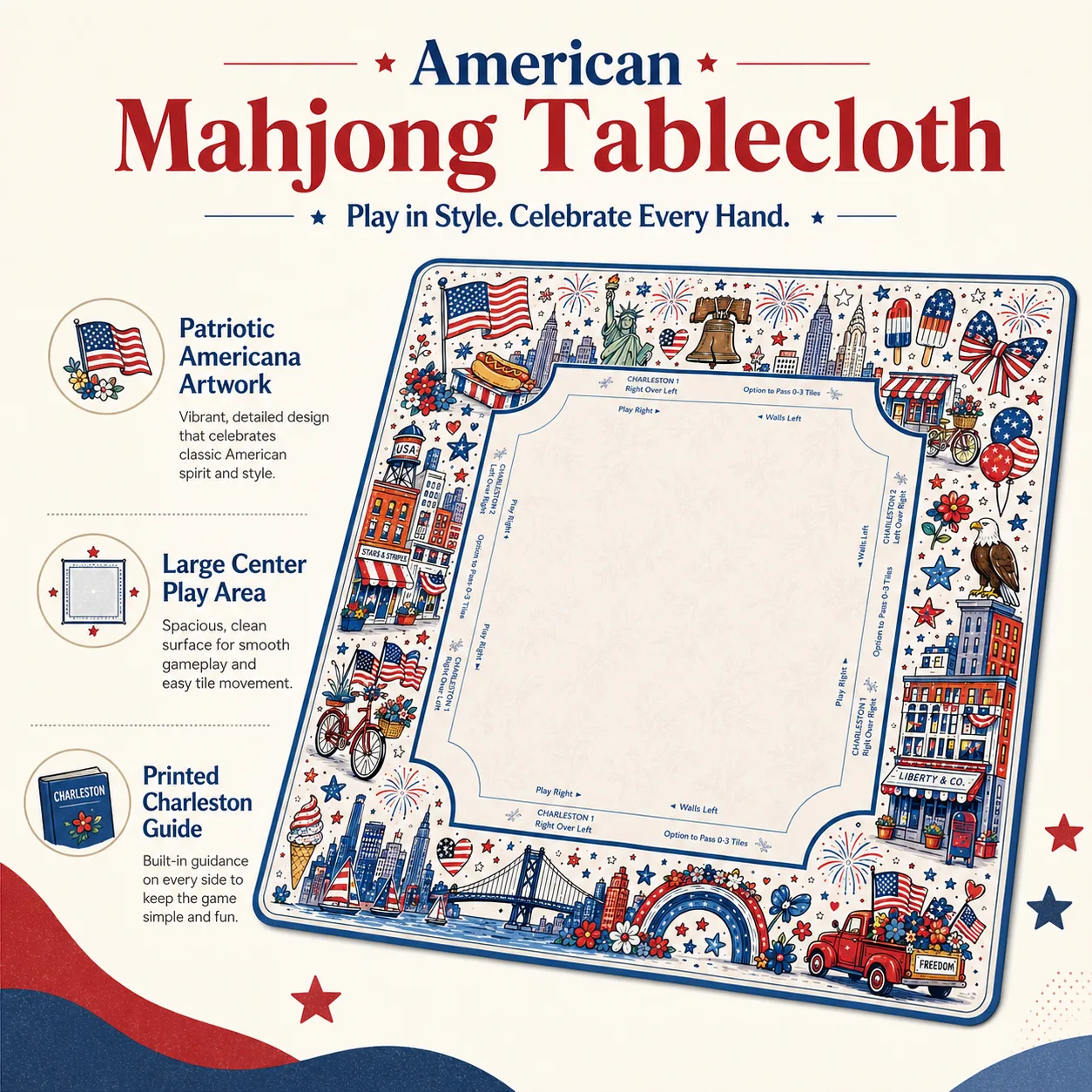 American Patriotic City Landmark Printed Luxury Mo detail