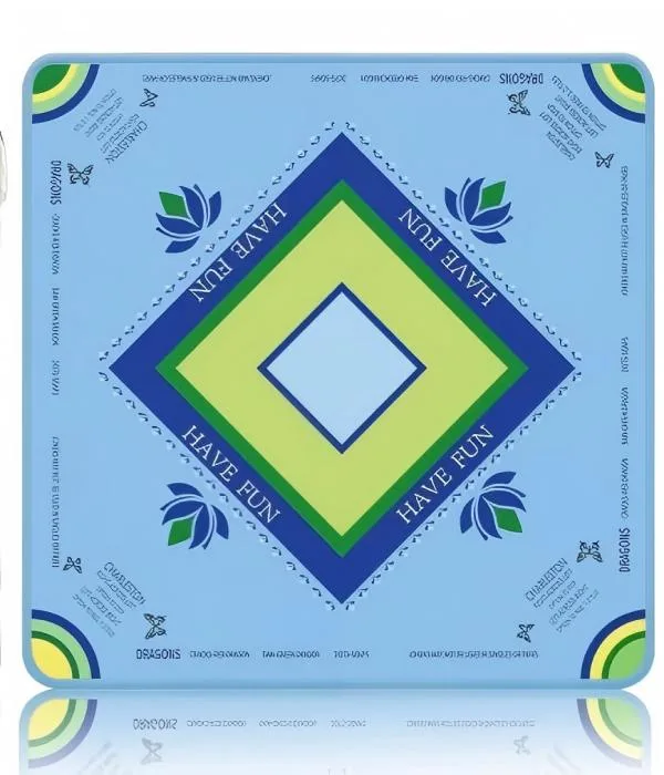American Modern Mahjong Rubber Table Mat-Foldable Waterproof Extra Thick (2.5mm) Sky Blue Includes Storage Bag for Poker