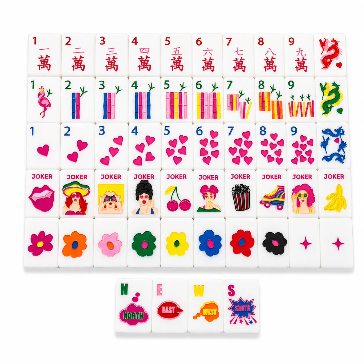 Modern Pop Art Glam Lady Printed American Mahjong  detail