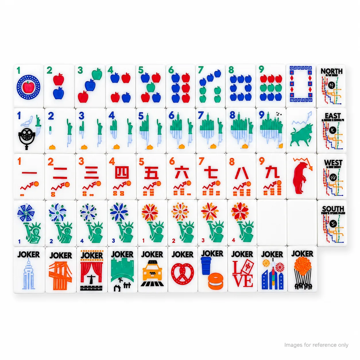 American Modern Luxury Mahjong Custom Single-Layer NYC Series Never Sleeps 160 Acrylic Tiles Hand-drawn Portable Water Resistant