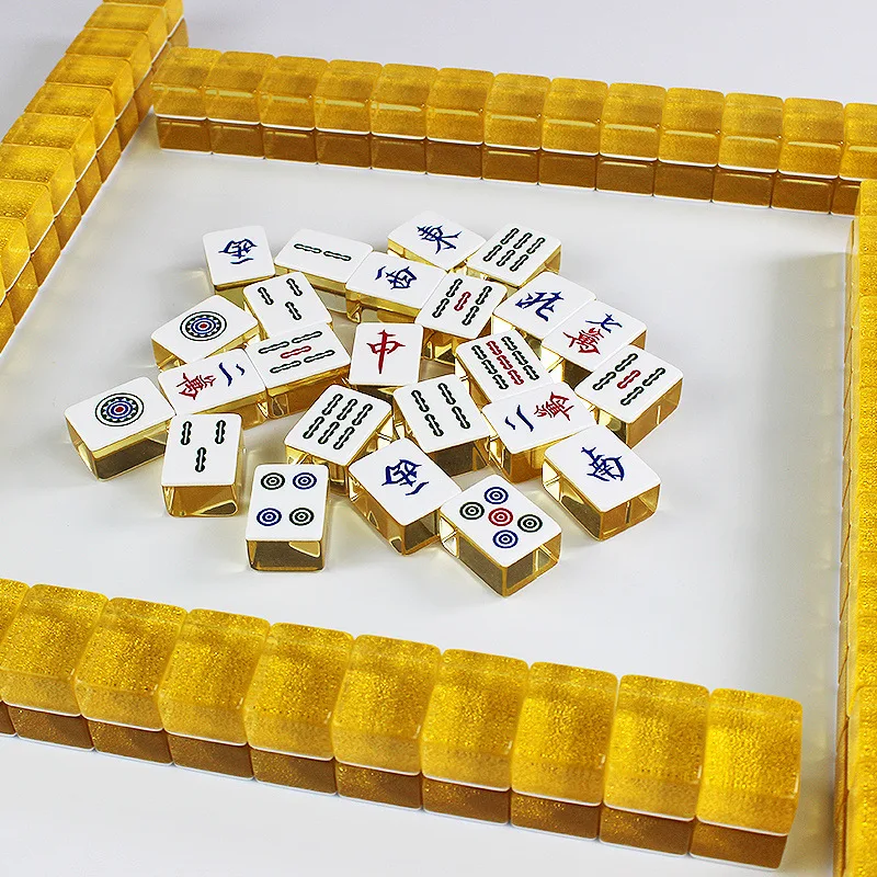 Handcrafted Modern Mahjong 144Tile Set Jelly Pink detail