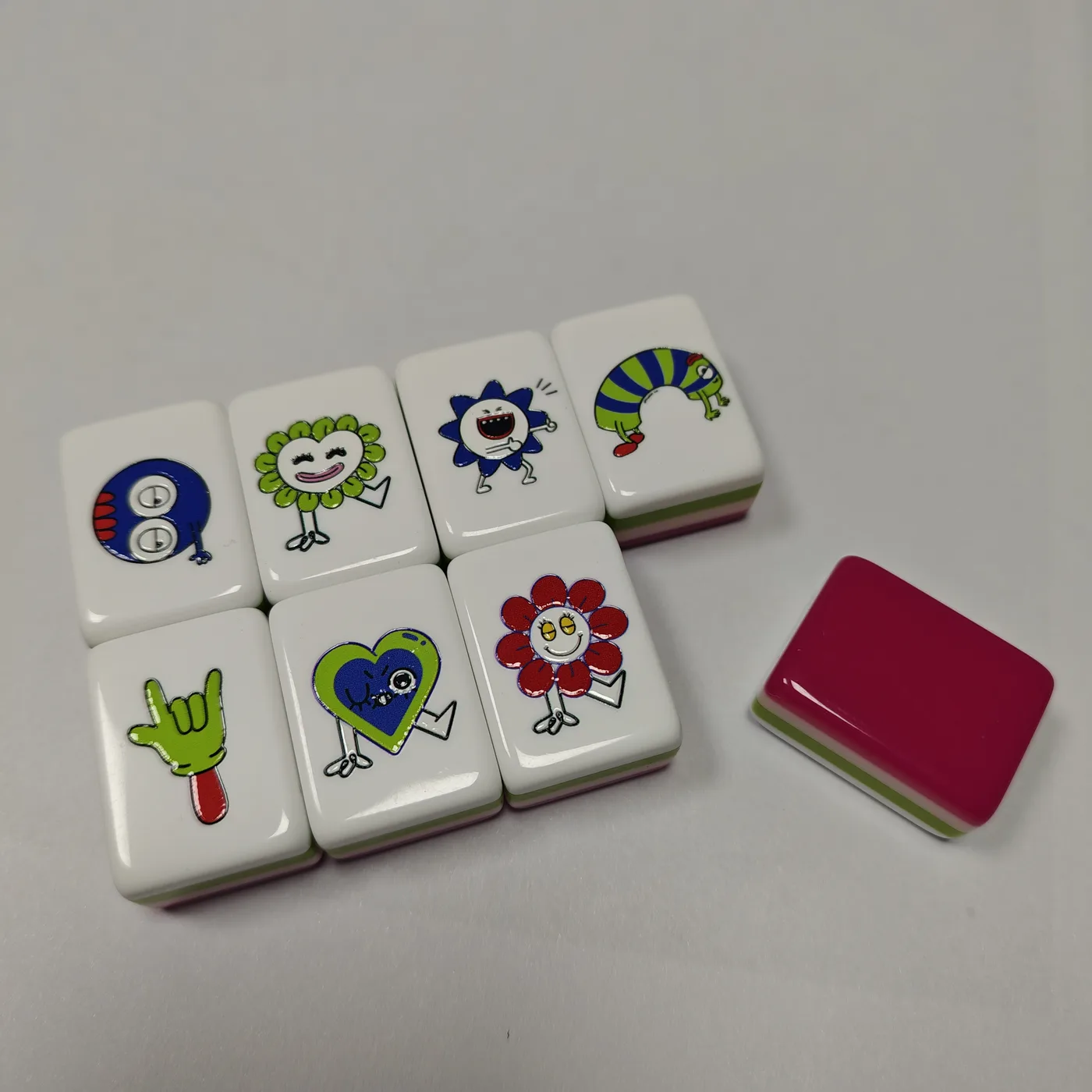 Custom Cute Cartoon American Mahjong Set Acrylic T detail