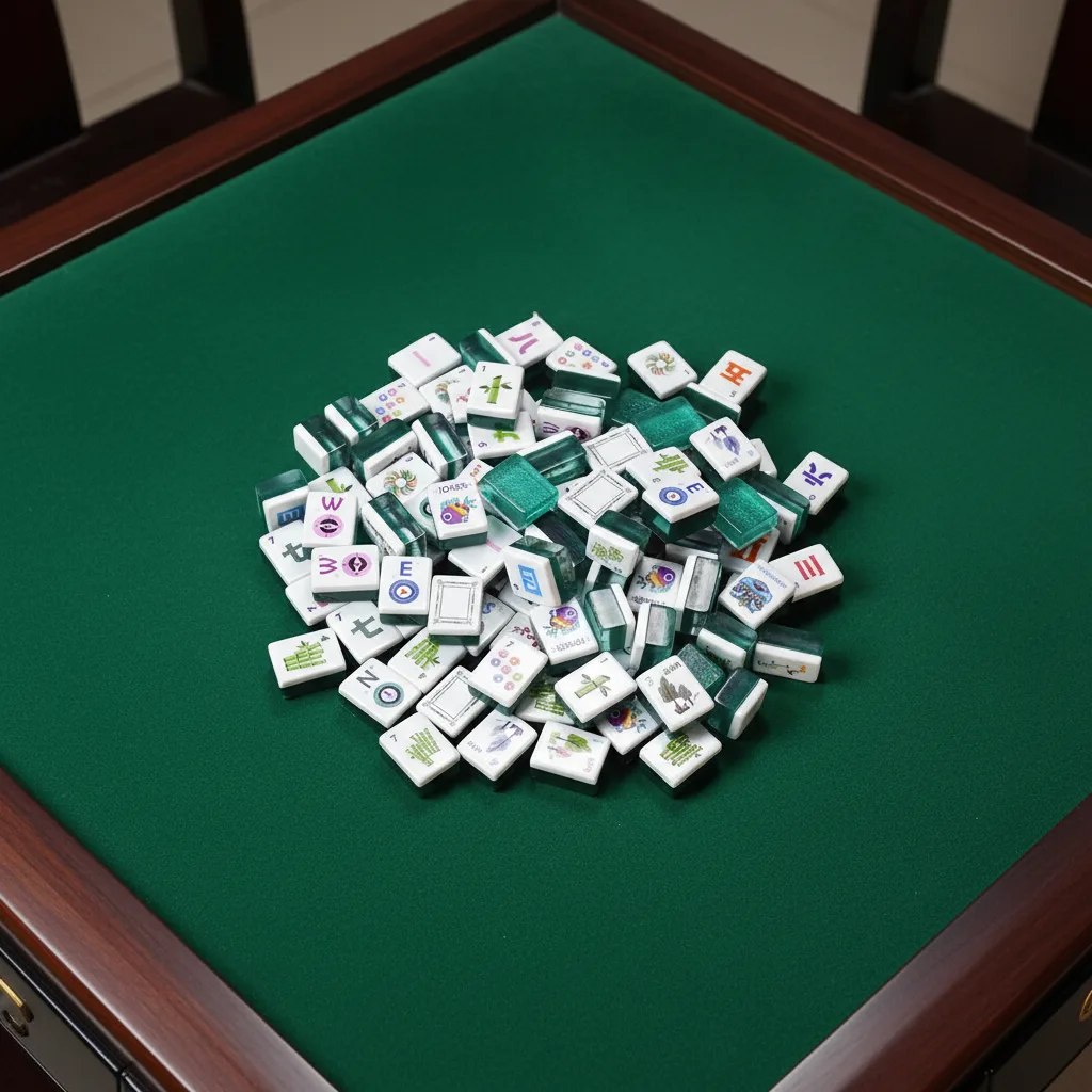 160 Pcs Green Acrylic Luxury American Mahjong Tile detail