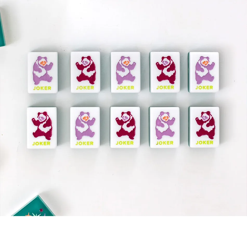 Modern Luxury Panda-Themed Acrylic Mahjong Set Dou detail