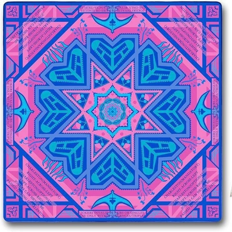 Modern Luxurious Foldable pink and Blue Multi-color Rubber Mahjong Tablecloth 2.5mm Thick Water Resistant Customizable Size