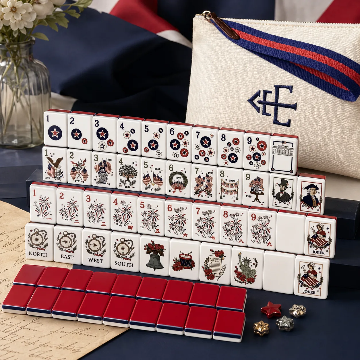 Luxury American Patriotic Custom Pattern Acrylic M detail