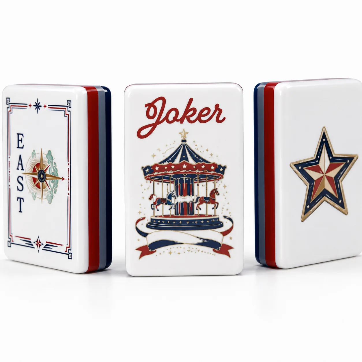 Luxury Patriotic American Mahjong Tiles, Vintage U detail