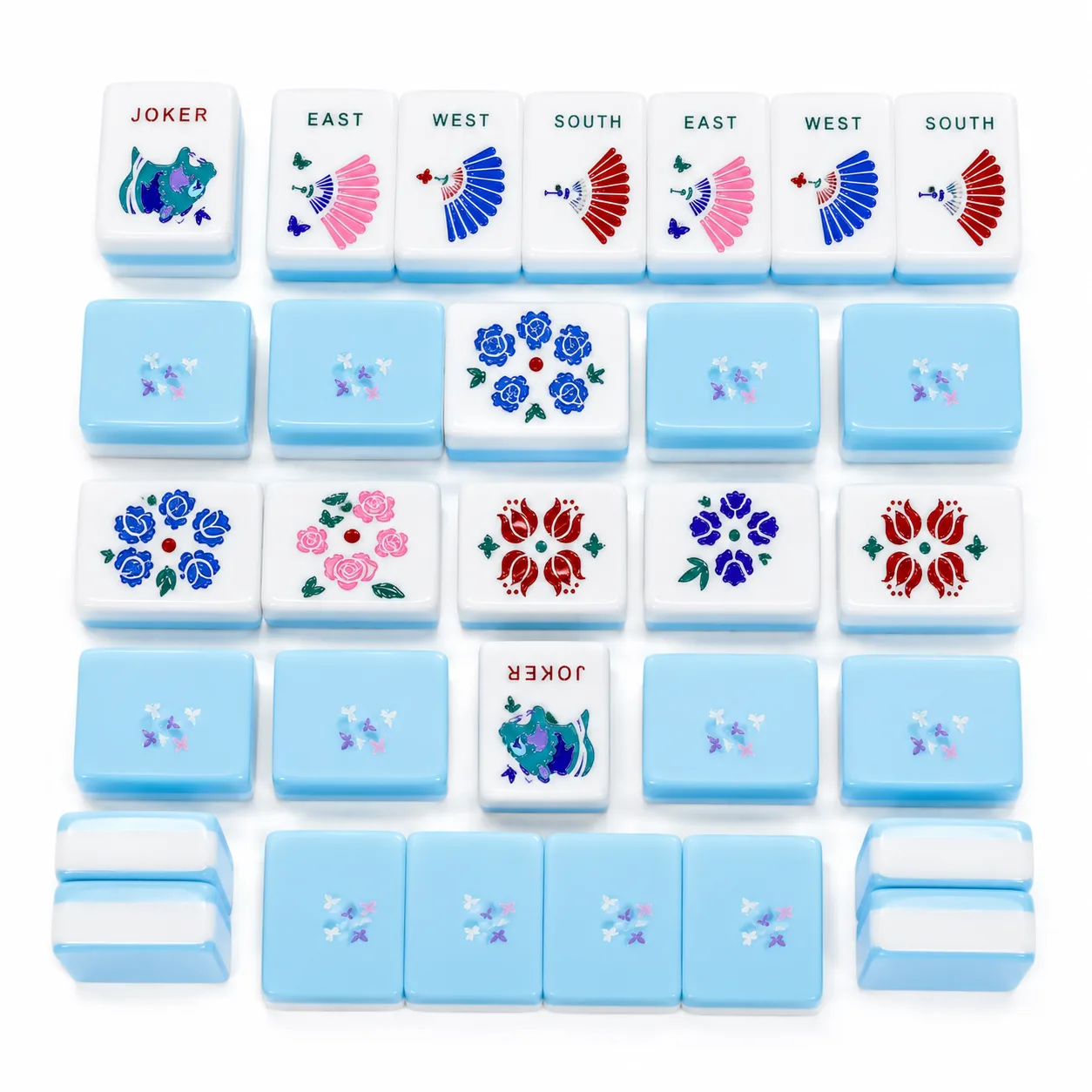 Modern Luxury Engraved Bamboo Bird Pattern Mahjong detail