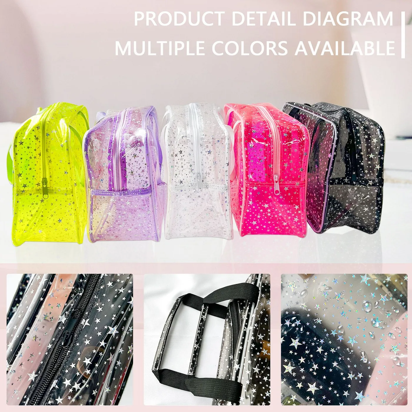 Wholesale Iridescent Star Transparent PVC Mahjong detail