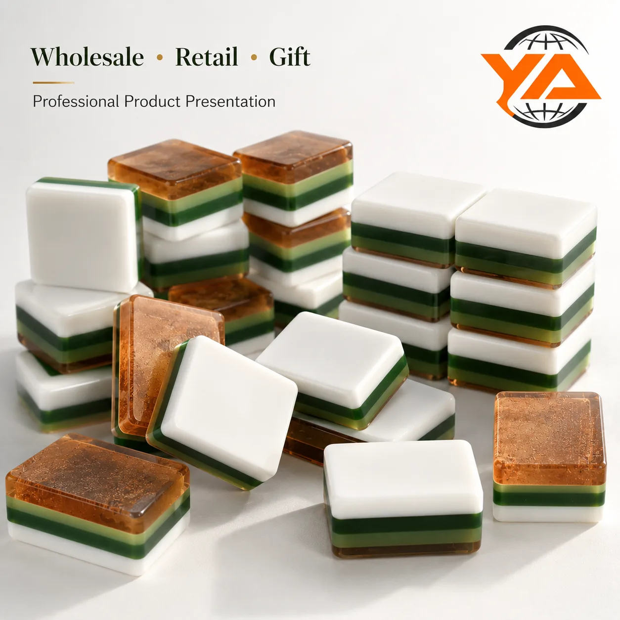 Luxury Acrylic Mahjong Tile Set-Eco-Friendly Durable Portable & Compact Four-Layer Color-Matching Design for Universal Use