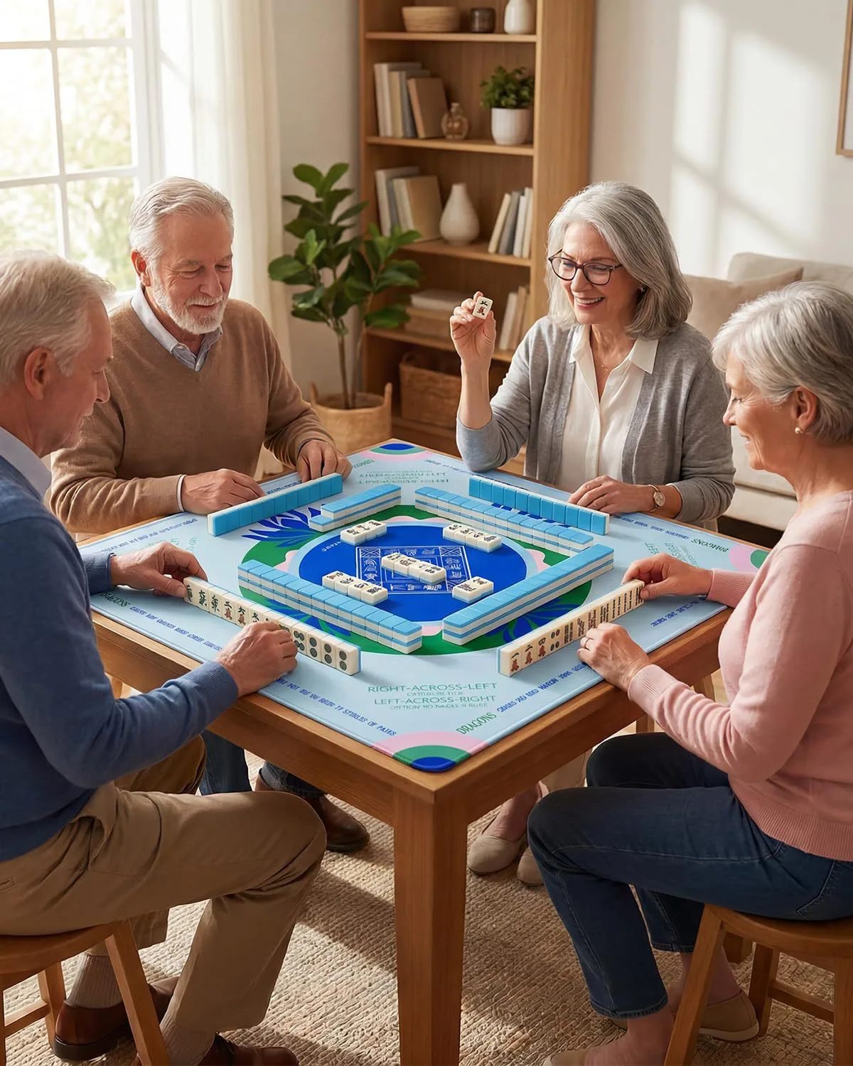 Custom Print Non-Slip Rubber Mahjong Mat Foldable  detail