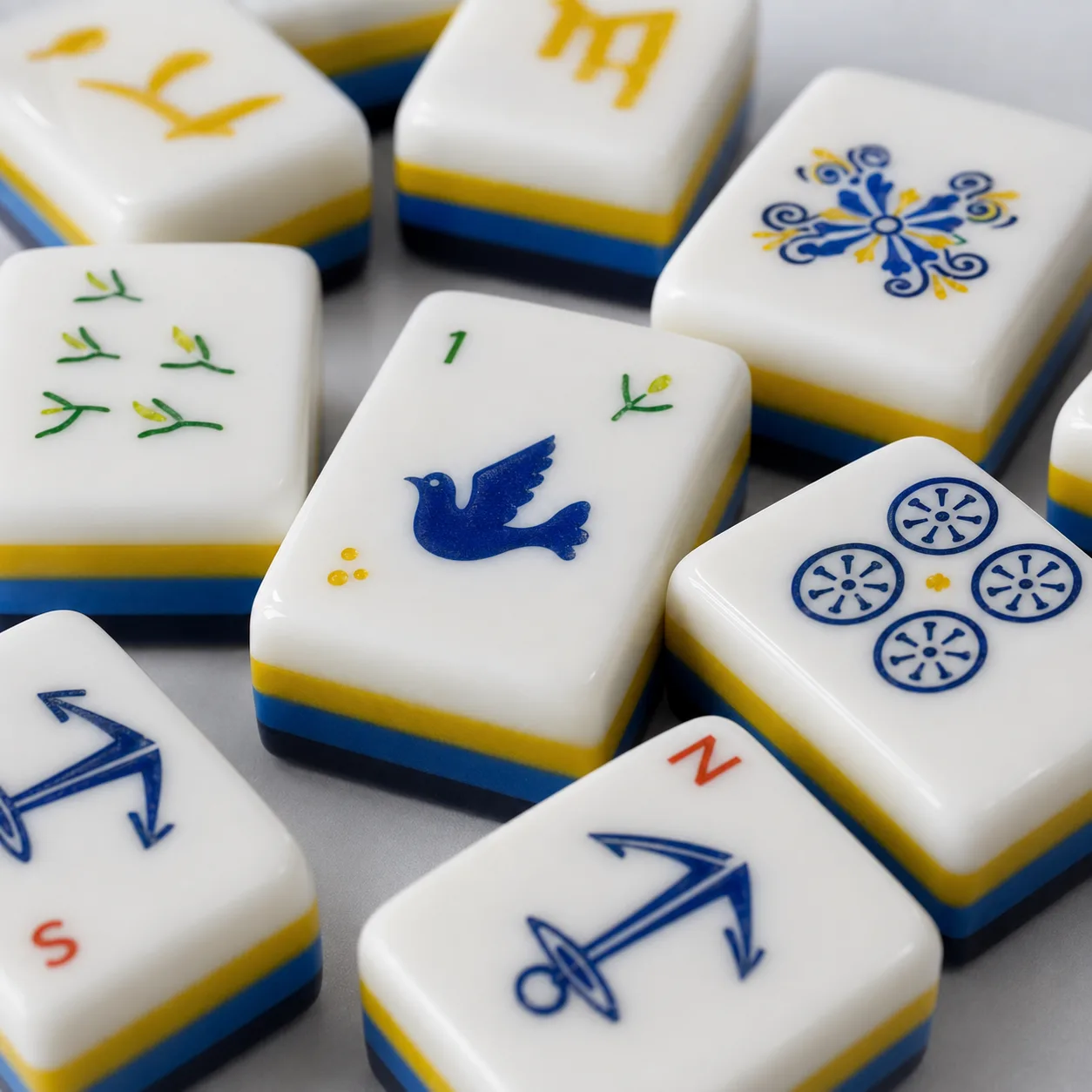 Modern Luxury Blue Captain Theme American Mahjong detail