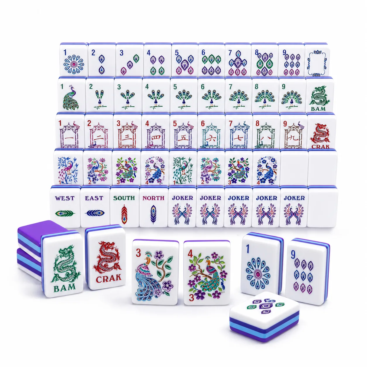 2026 New Arrival Luxury Purple 4-Layer Acrylic American Mahjong Set, Paper Box Packaged, Ideal for Parties & Gifts, Customizable