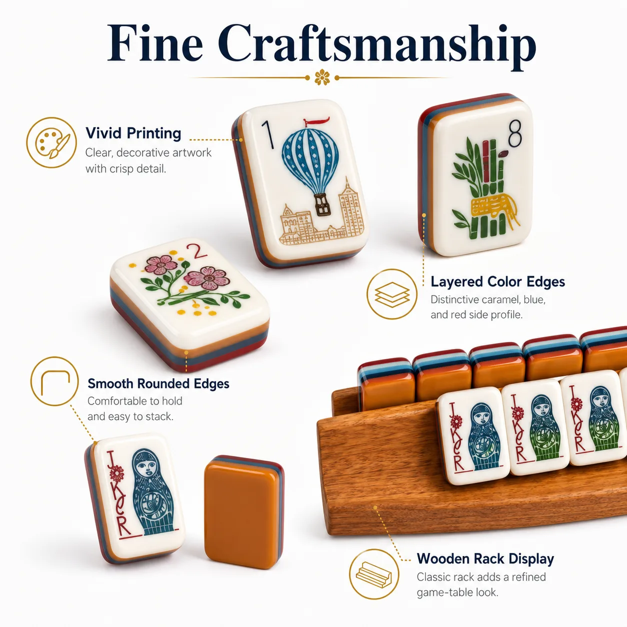 Global Folk Travel Themed Modern Illustrated Mahjo detail