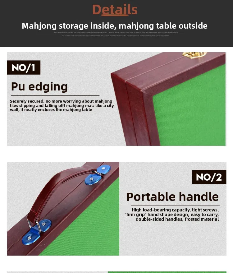 Portable Foldable Luxury Modern Mahjong Table with detail