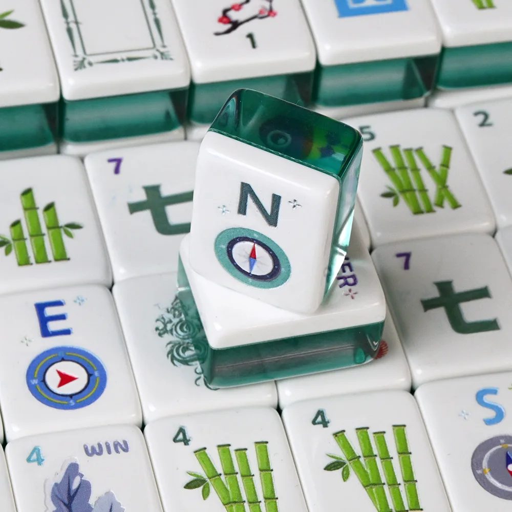 160 Pcs Green Acrylic Luxury American Mahjong Tile detail