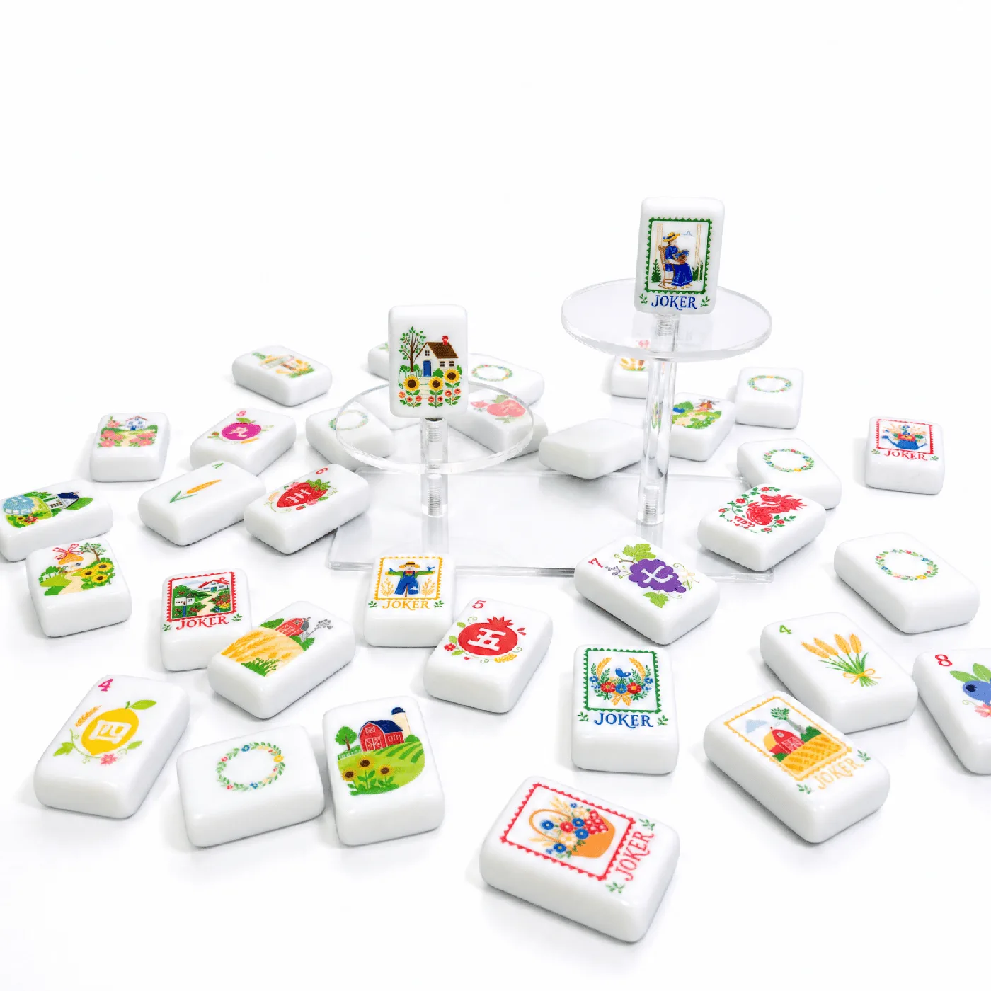 2026 New American Mahjong Set Acrylic Tiles Cream detail