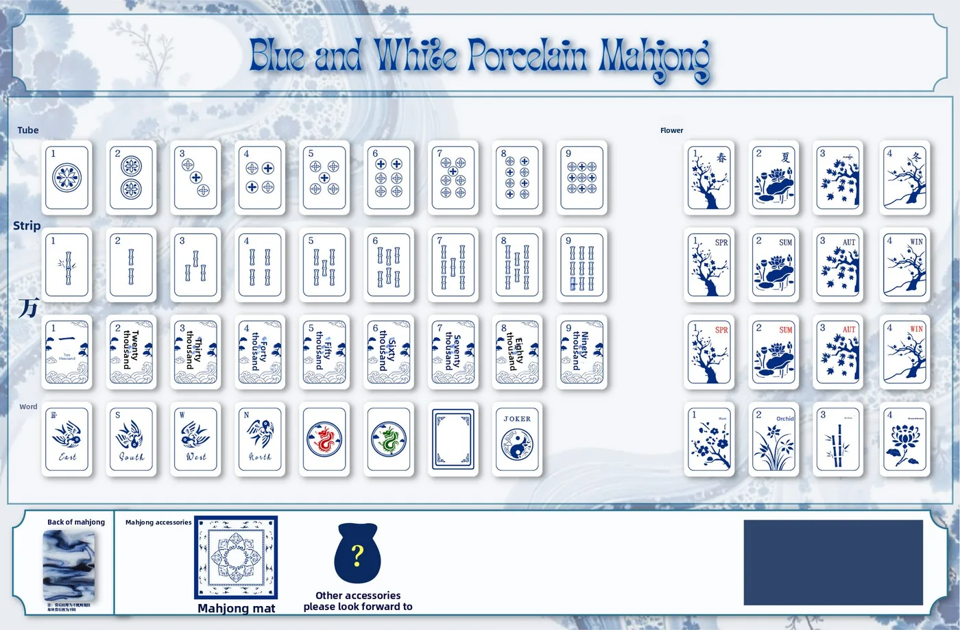 Traditional Chinese Luxury Blue White Melamine Mah detail