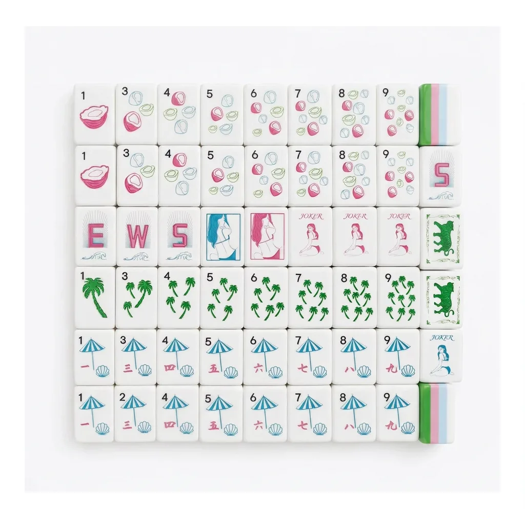 American Luxury Mahjong Tile Set Multi-Layer Acryl detail