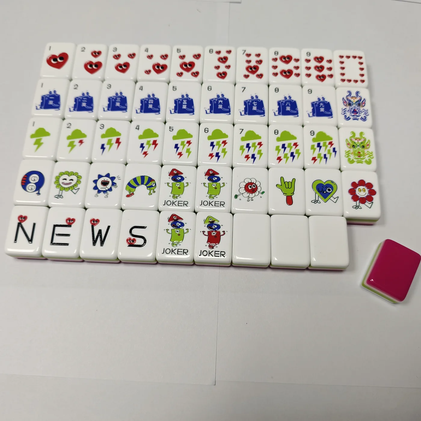 Custom Cute Cartoon American Mahjong Set Acrylic T detail
