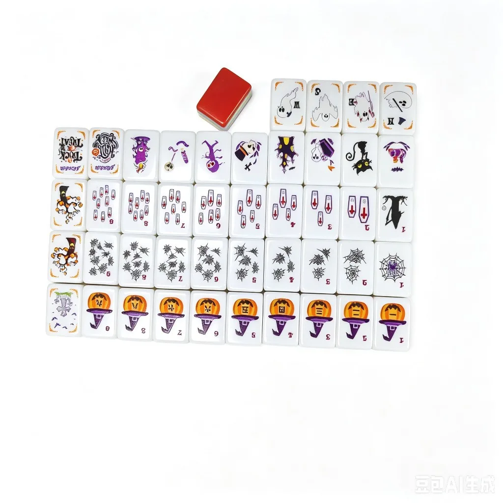 U.S. 4-Layer Halloween Acrylic Mahjong Set 160-Pie detail