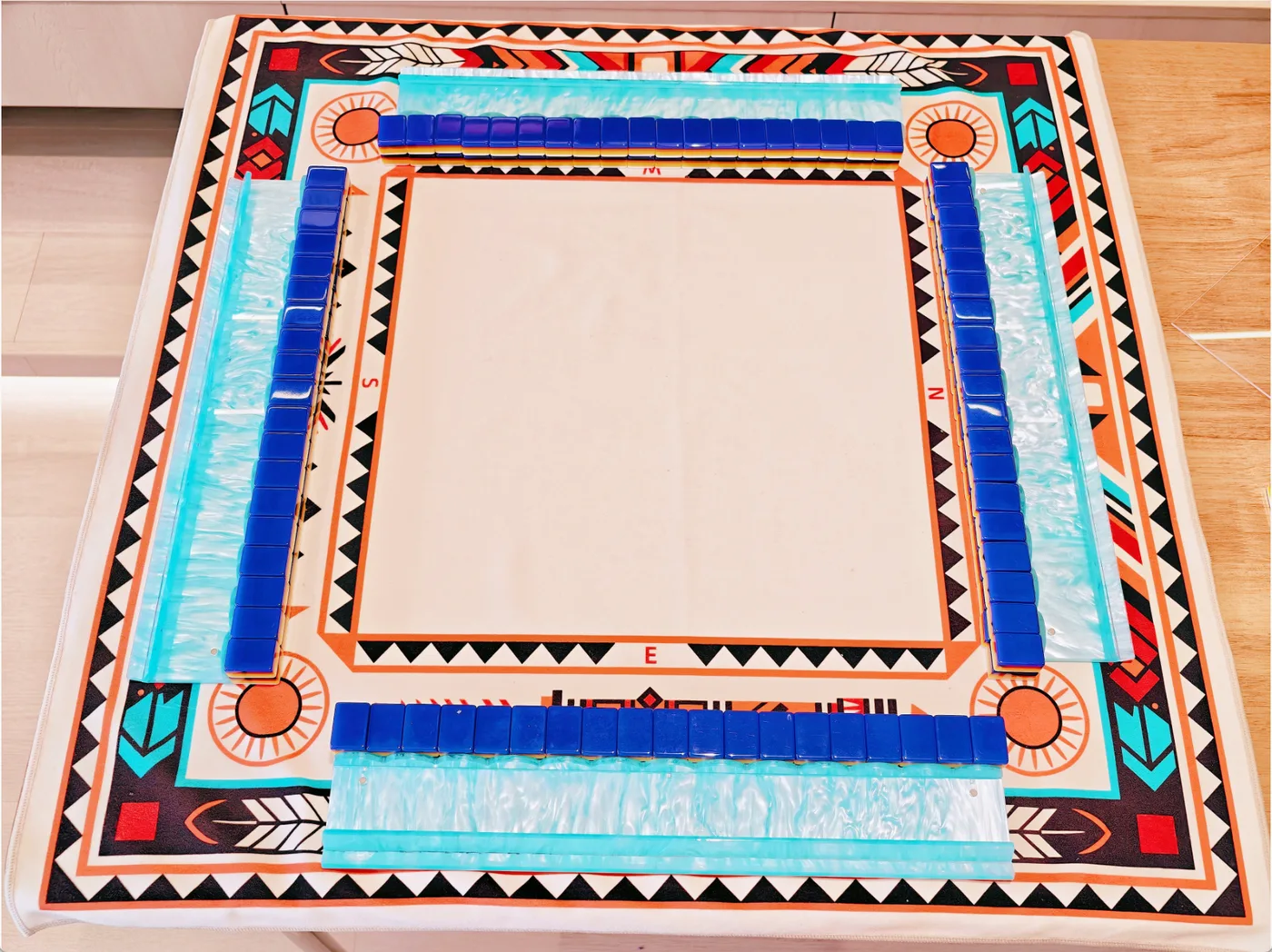Square Southwest Tribal Fabric Mahjong Cloth Non S detail